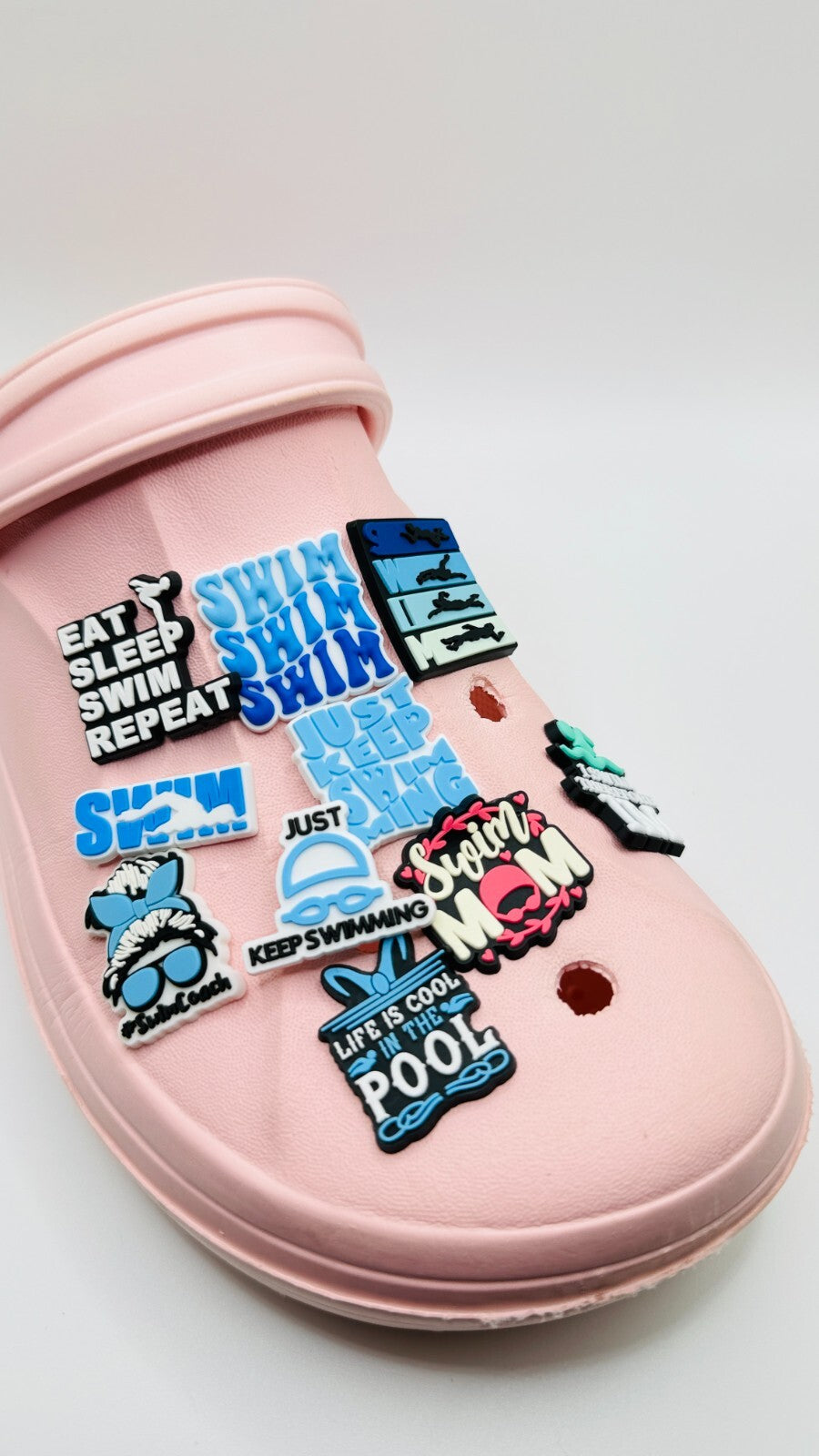 Swimming shoe charms, set of 10, for Crocs-style clogs