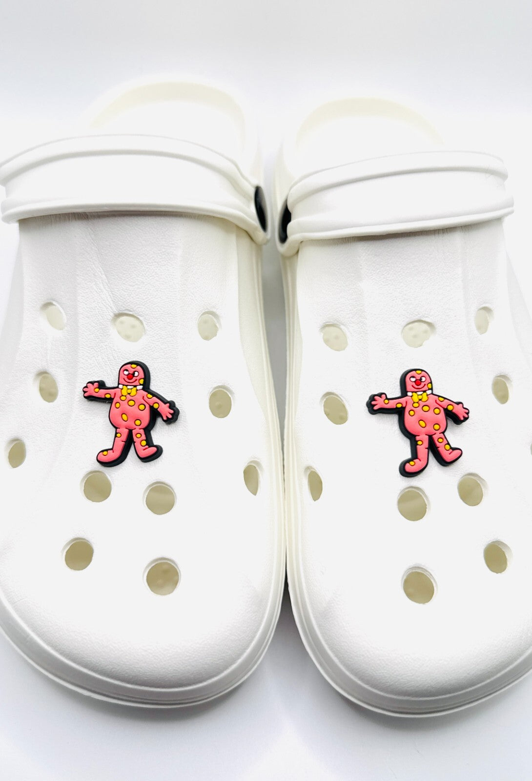 Mr Blobby shoe charms, set of 2, for Crocs-style clogs