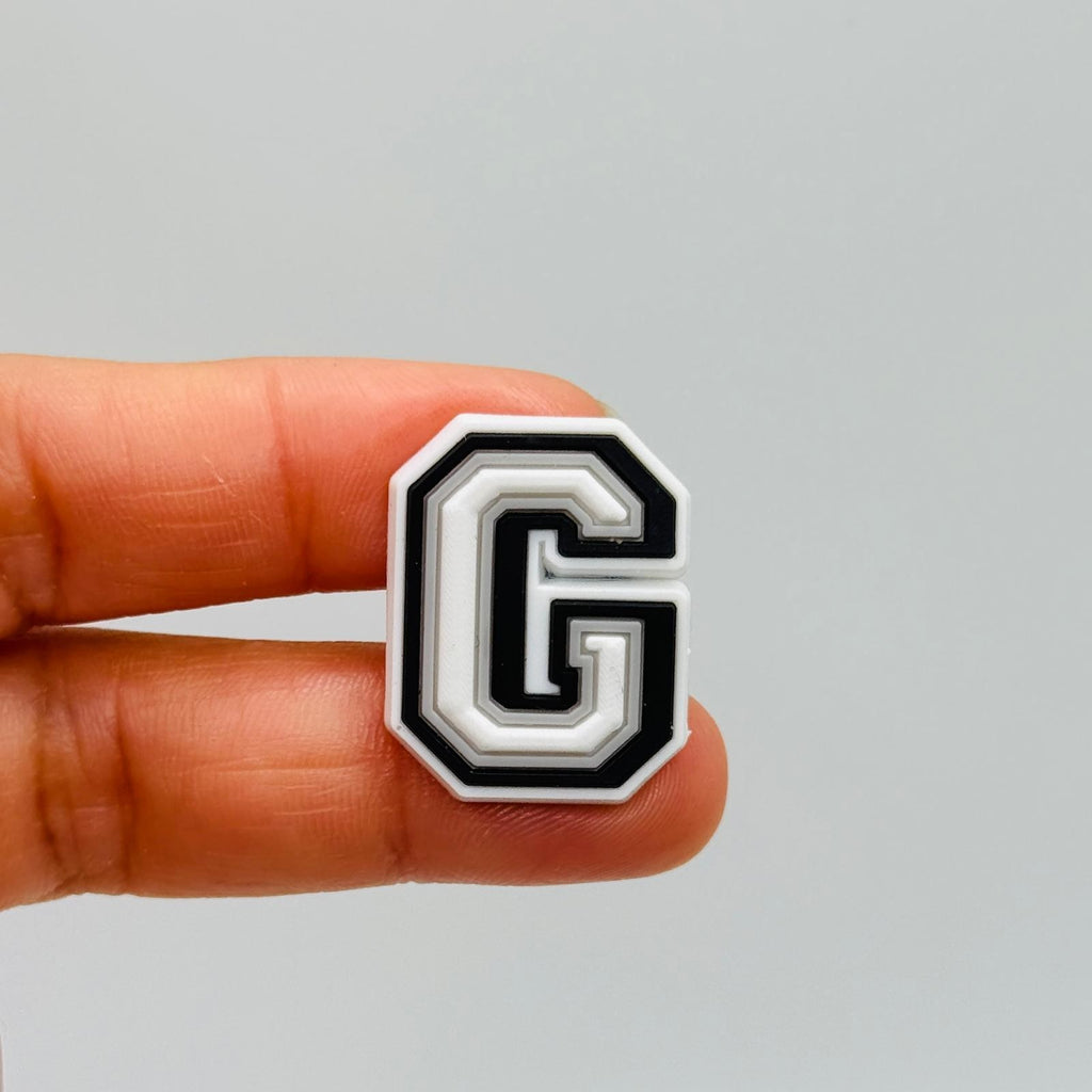 Letters White shoe charms for Crocs-style clogs