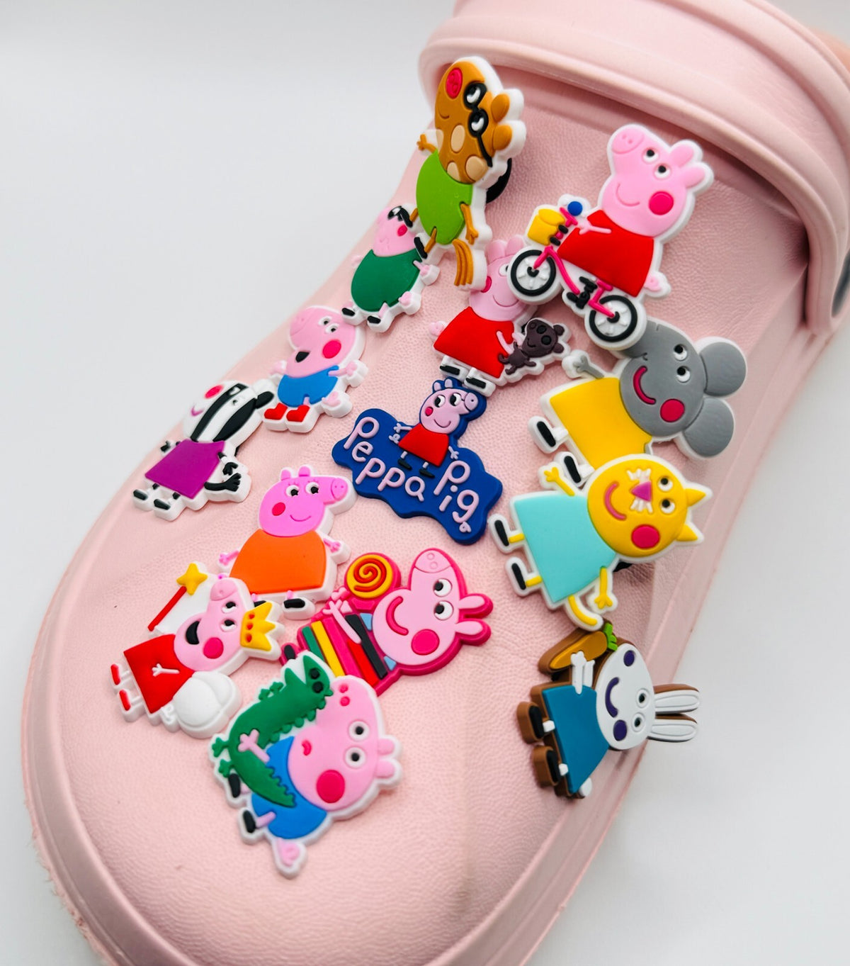 Peppa Pig shoe charms, set of 14, for Crocs-style clogs