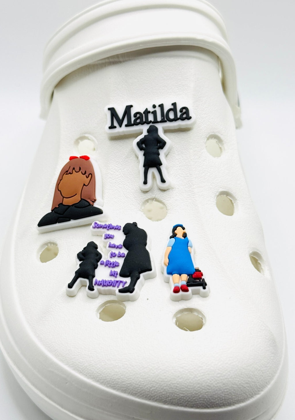 Matilda shoe charms, set of 4, for Crocs-style clogs
