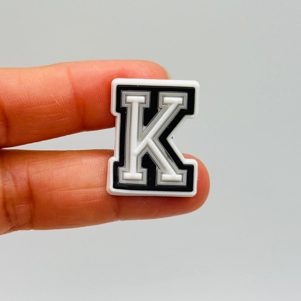Letters White shoe charms for Crocs-style clogs