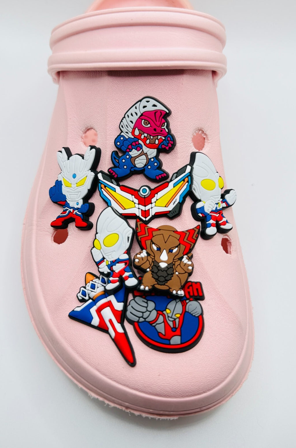 Ultraman shoe charms, set of 8, for Crocs-style clogs