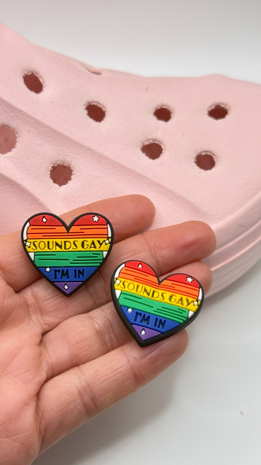 Sounds Gay I'm In shoe charms, set of 2, for Crocs-style clogs