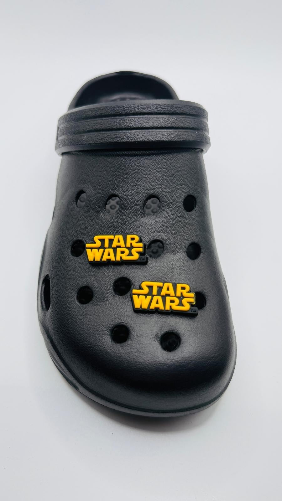 Star Wars, Yellow Logo Design,  shoe charms, set of 2, for Crocs-style clogs