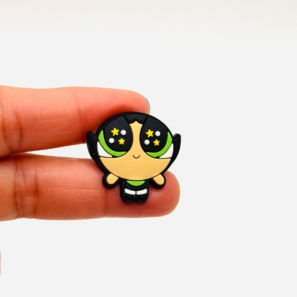 Power Puff Girls shoe charms, set of 6, for Crocs-style clogs