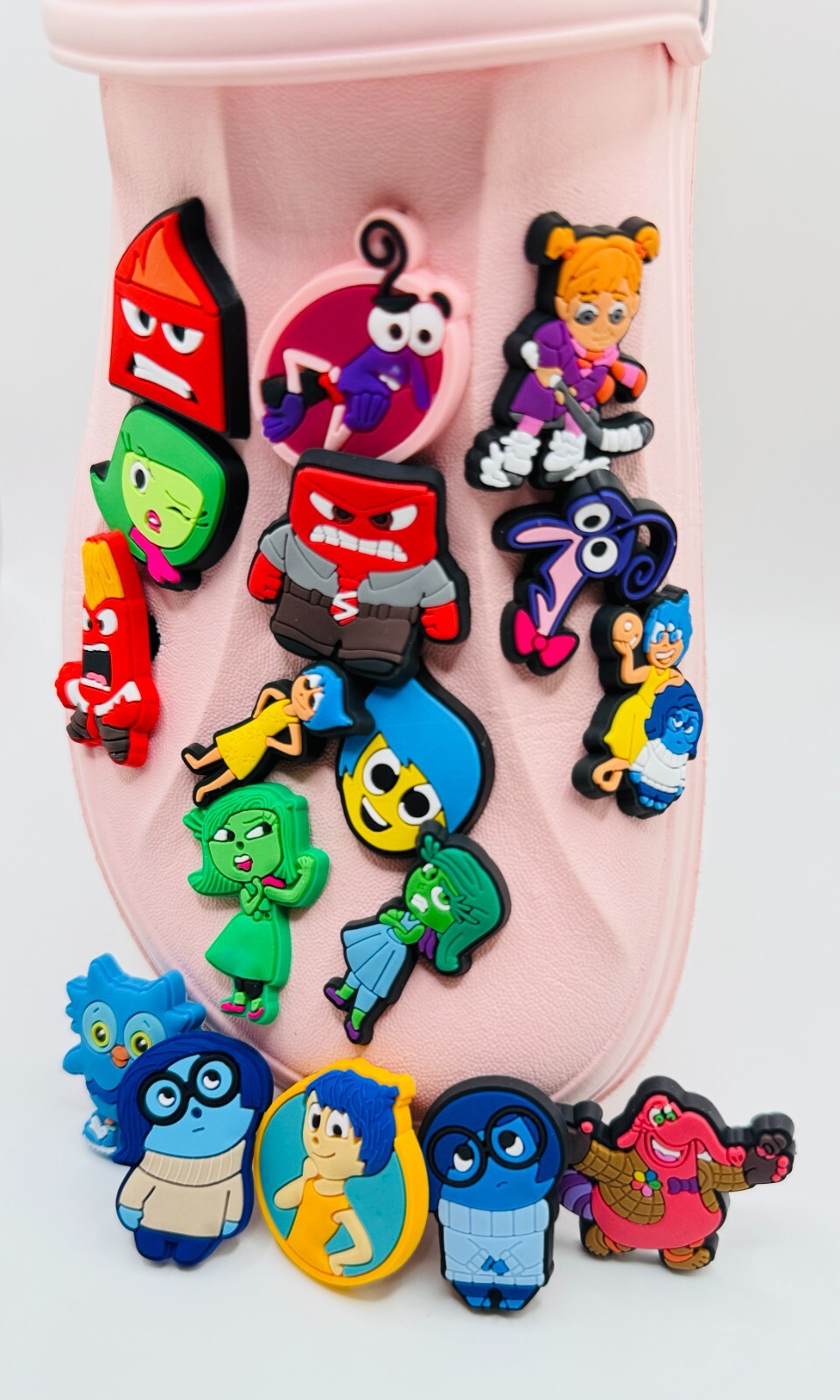 Inside Out shoe charms, set of 17, for Crocs-style clogs
