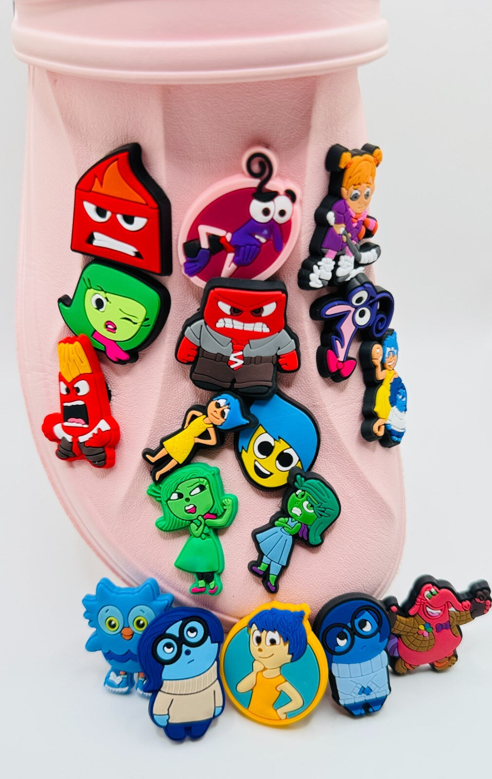Inside Out shoe charms, set of 17, for Crocs-style clogs