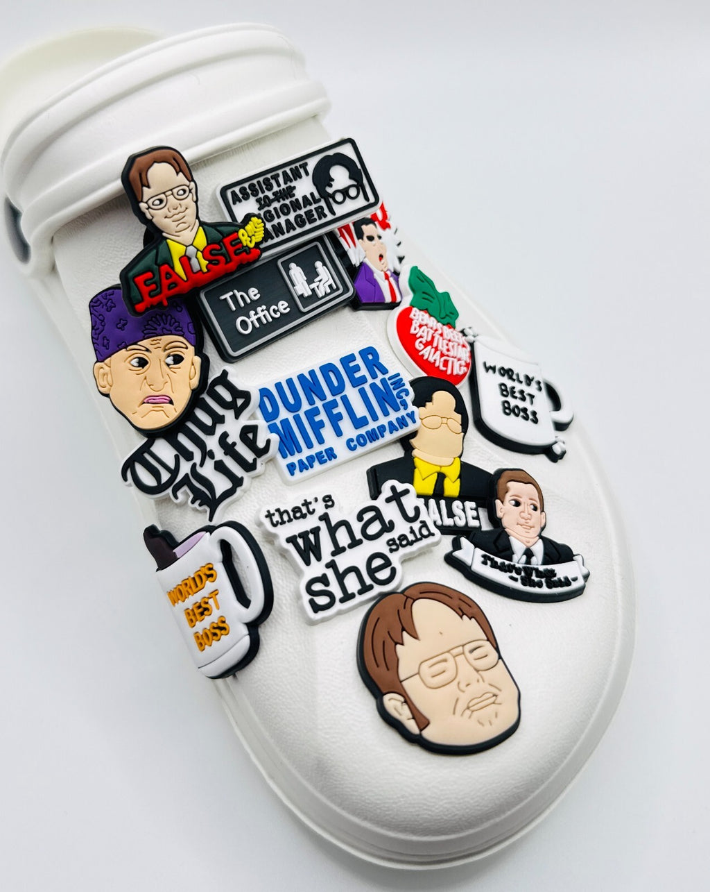 The Office shoe charms, set of 14, for Crocs-style clogs