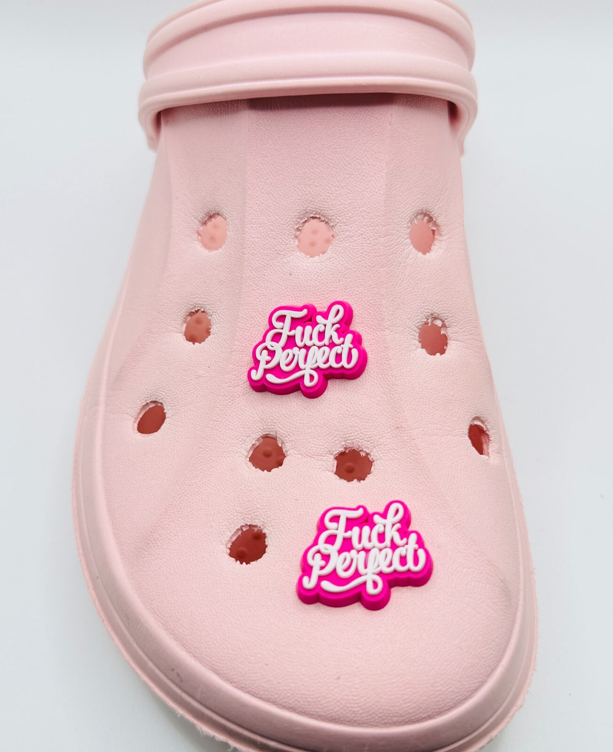 F*ck Perfect shoe charms, set of 2, for Crocs-style clogs