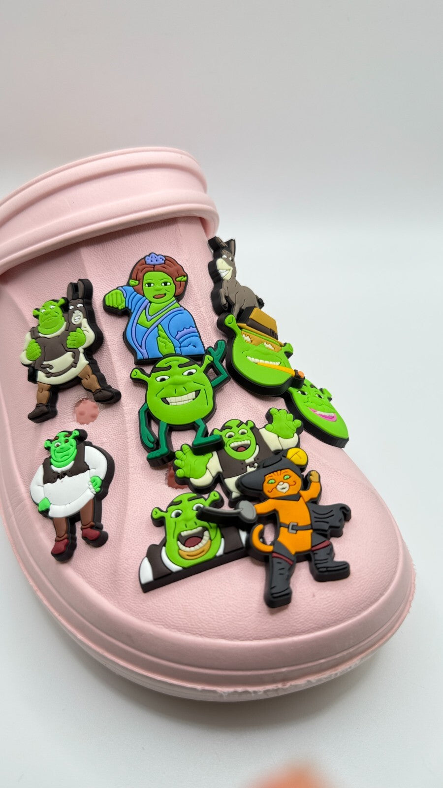 Shrek shoe charms, set of 10, for Crocs-style clogs