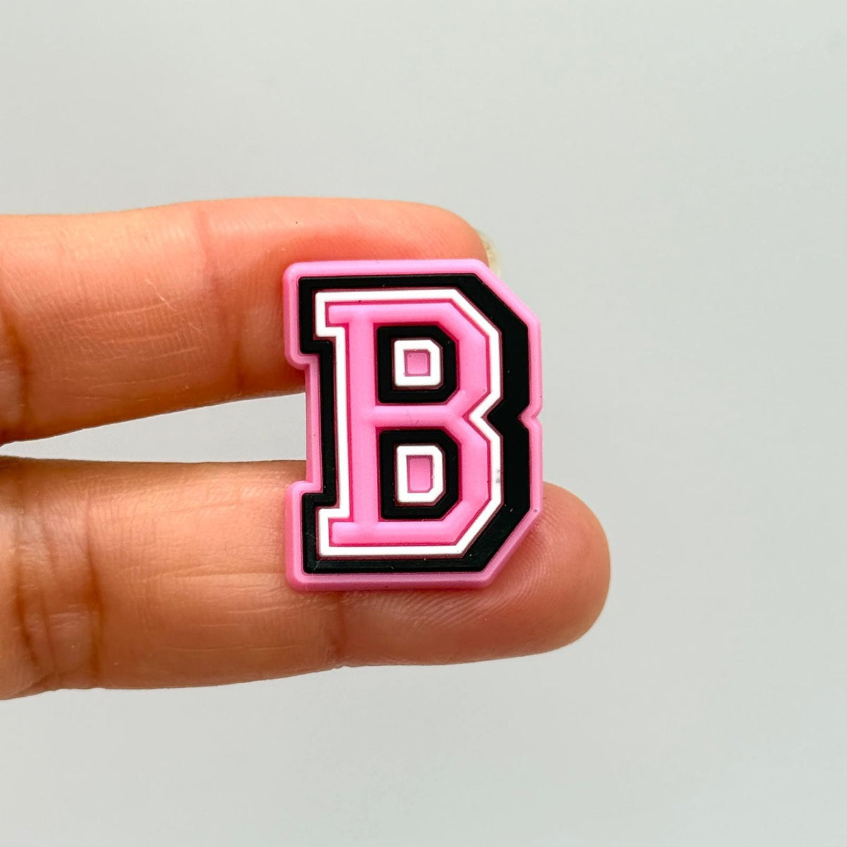 Letters Pink shoe charms for Crocs-style clogs