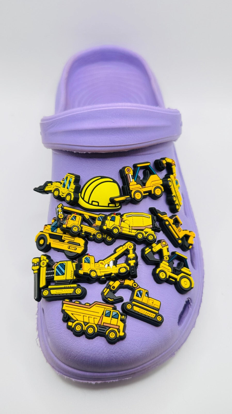 Construction shoe charms, set of 13, for Crocs-style clogs