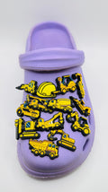 Construction shoe charms, set of 13, for Crocs-style clogs