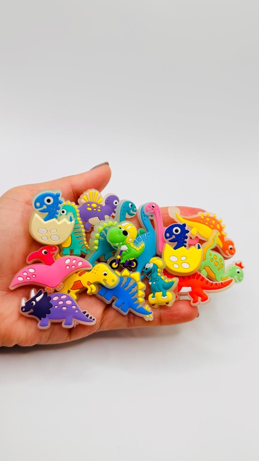 Dinosaurs Glow in the Dark shoe charms, set of 16, for Crocs-style clogs