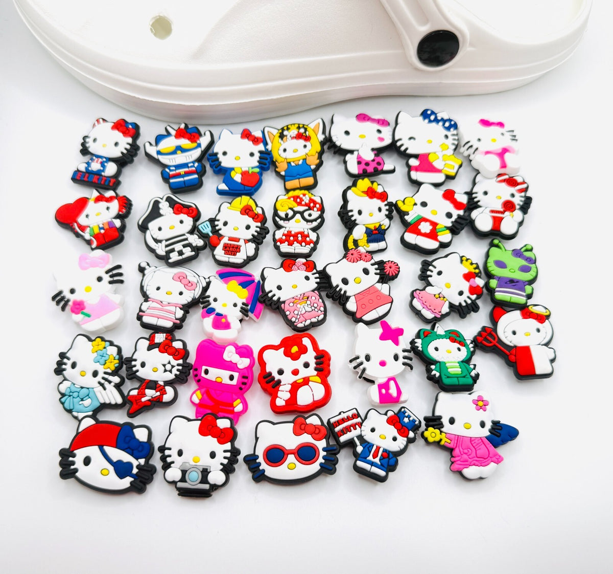 Hello Kitty shoe charms, set of 33, for Crocs-style clogs
