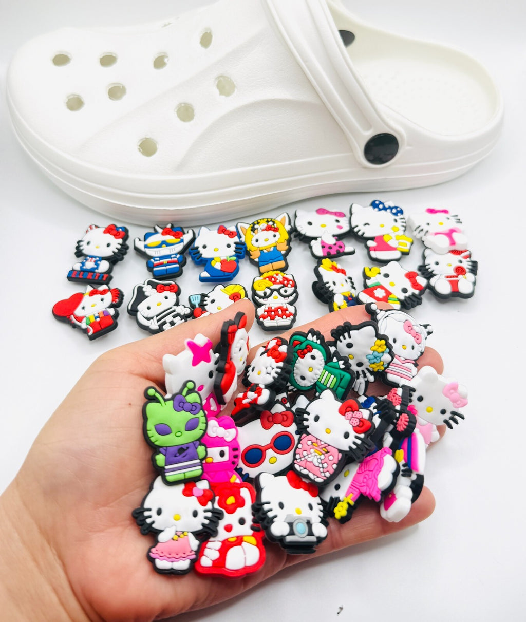 Hello Kitty shoe charms, set of 33, for Crocs-style clogs