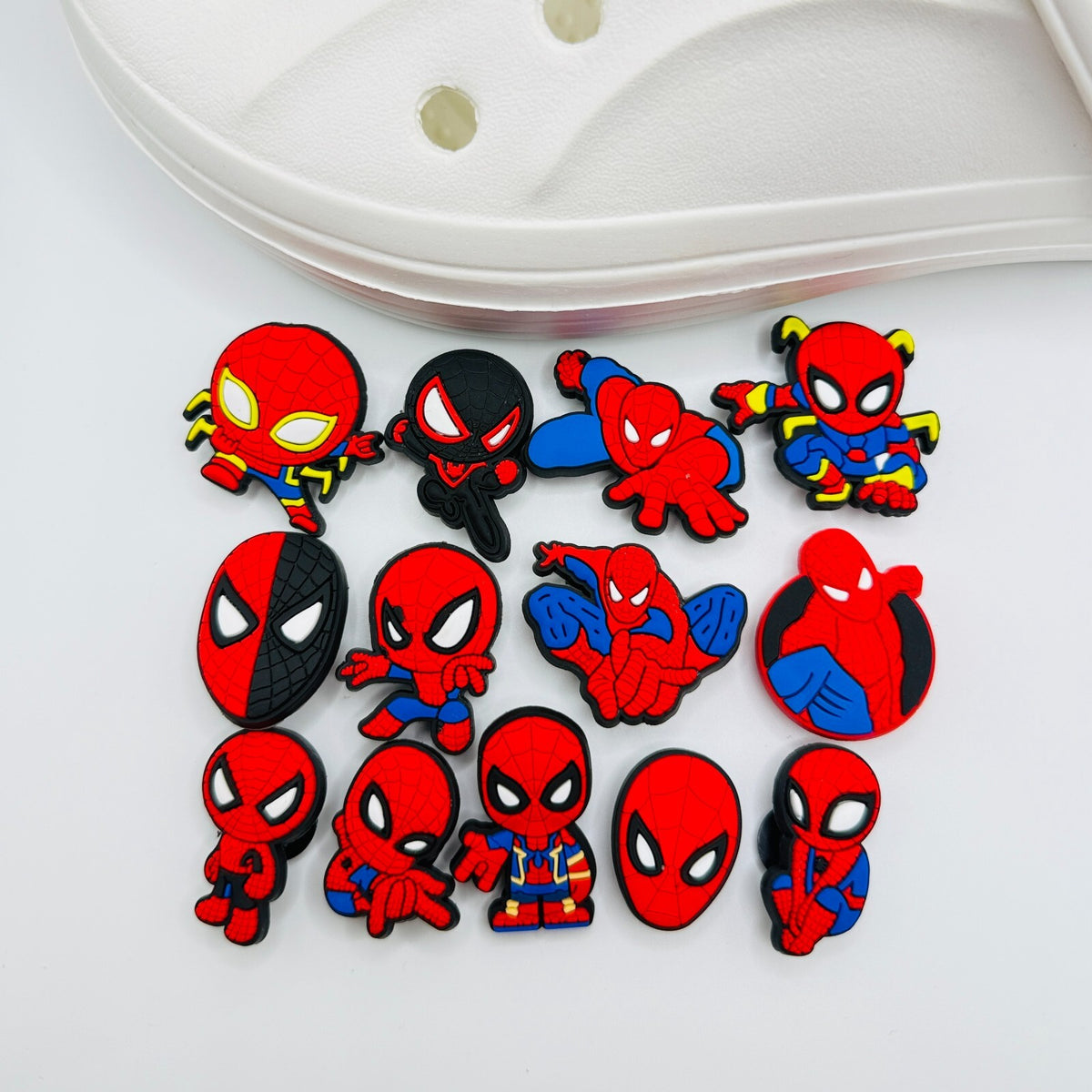 Spiderman shoe charms, set of 13, for Crocs-style clogs