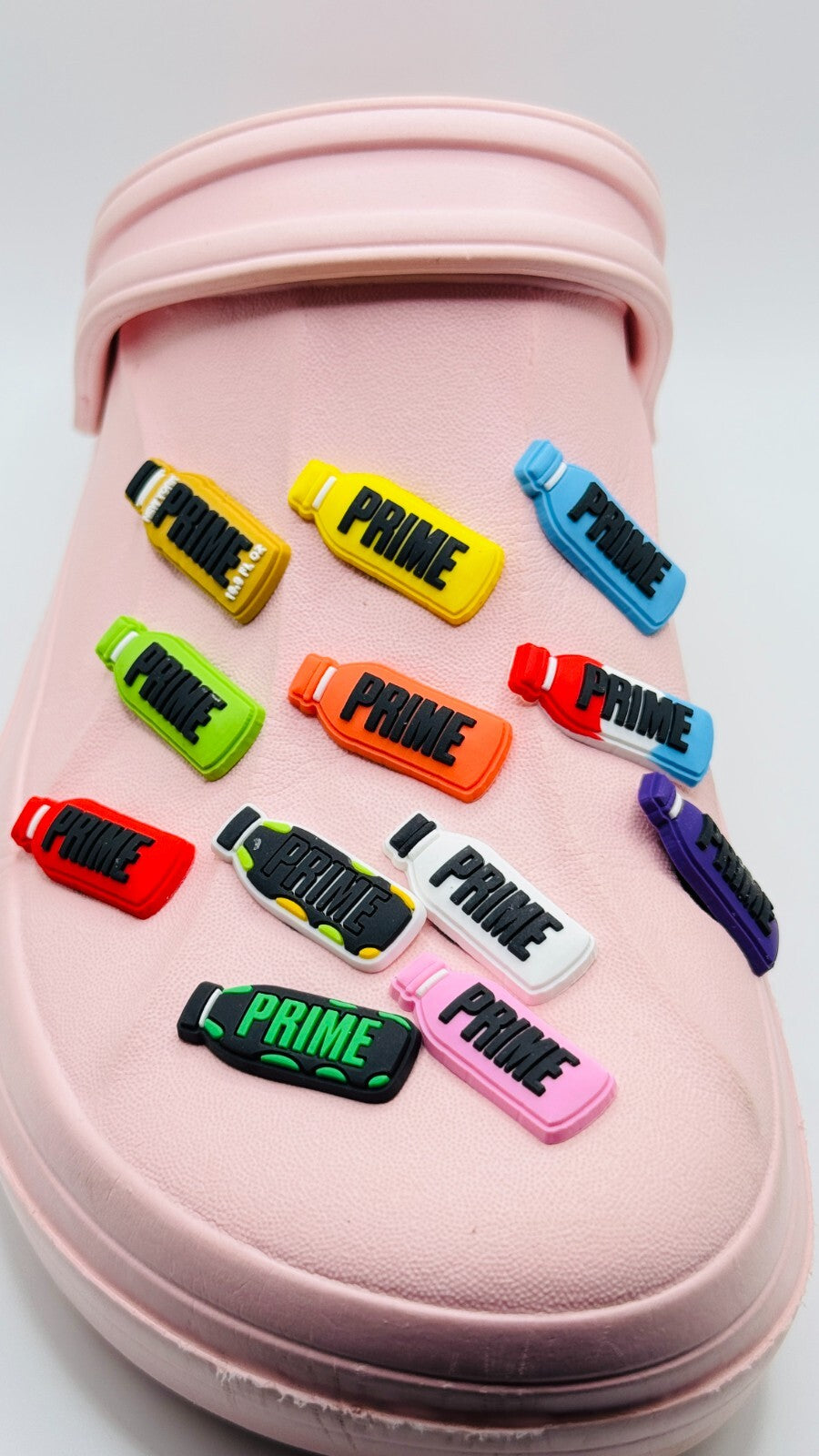 Prime shoe charms, set of 12, for Crocs-style clogs
