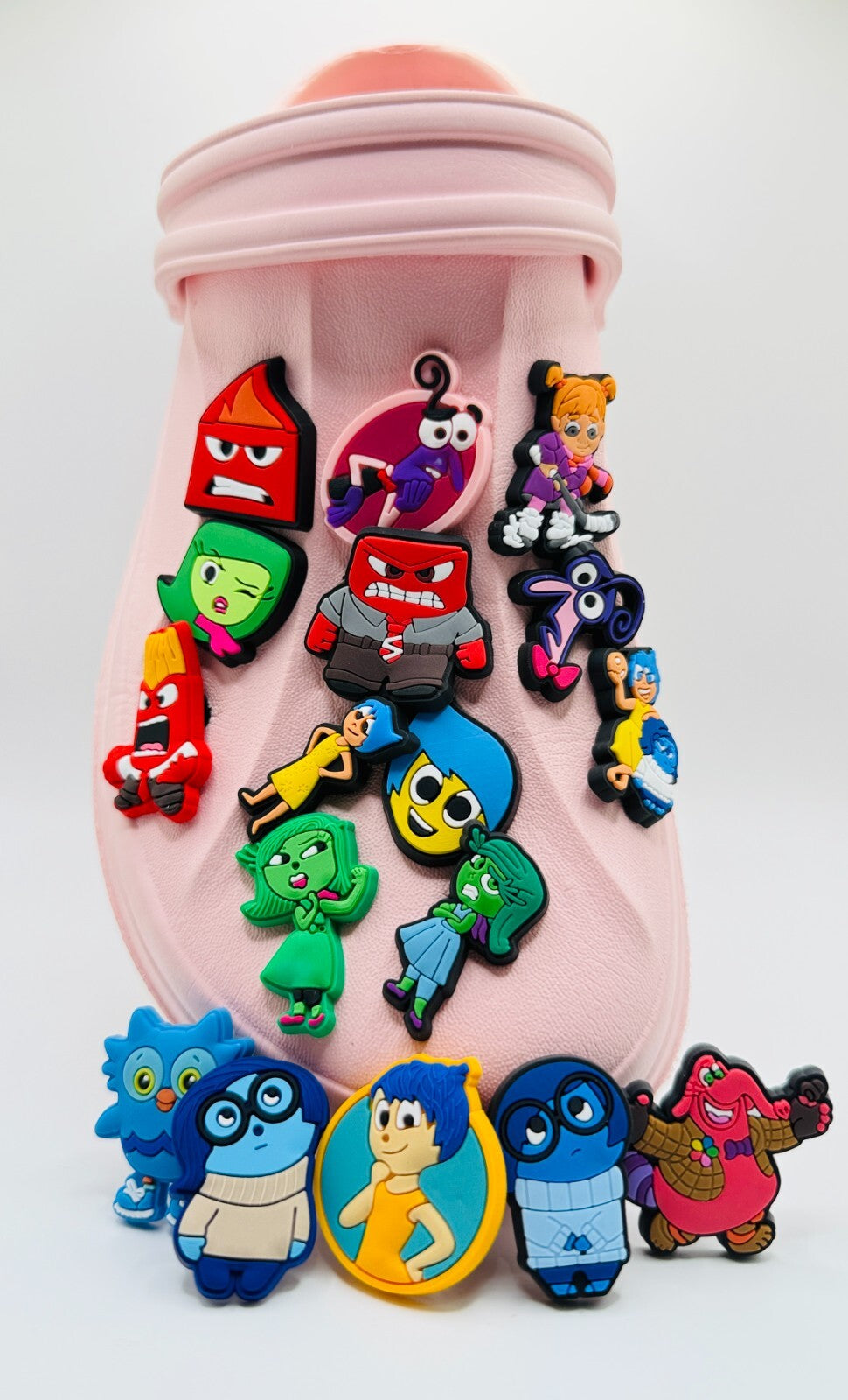 Inside Out shoe charms, set of 17, for Crocs-style clogs