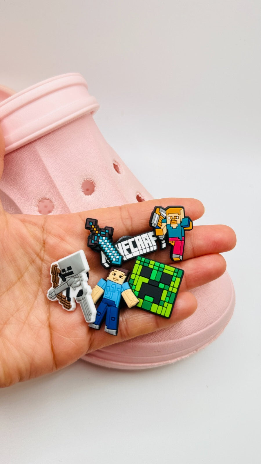 Minecraft shoe charms, set of 6, for Crocs-style clogs