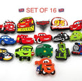 Cartoon Cars shoe charms, set of 16, for Crocs-style clogs