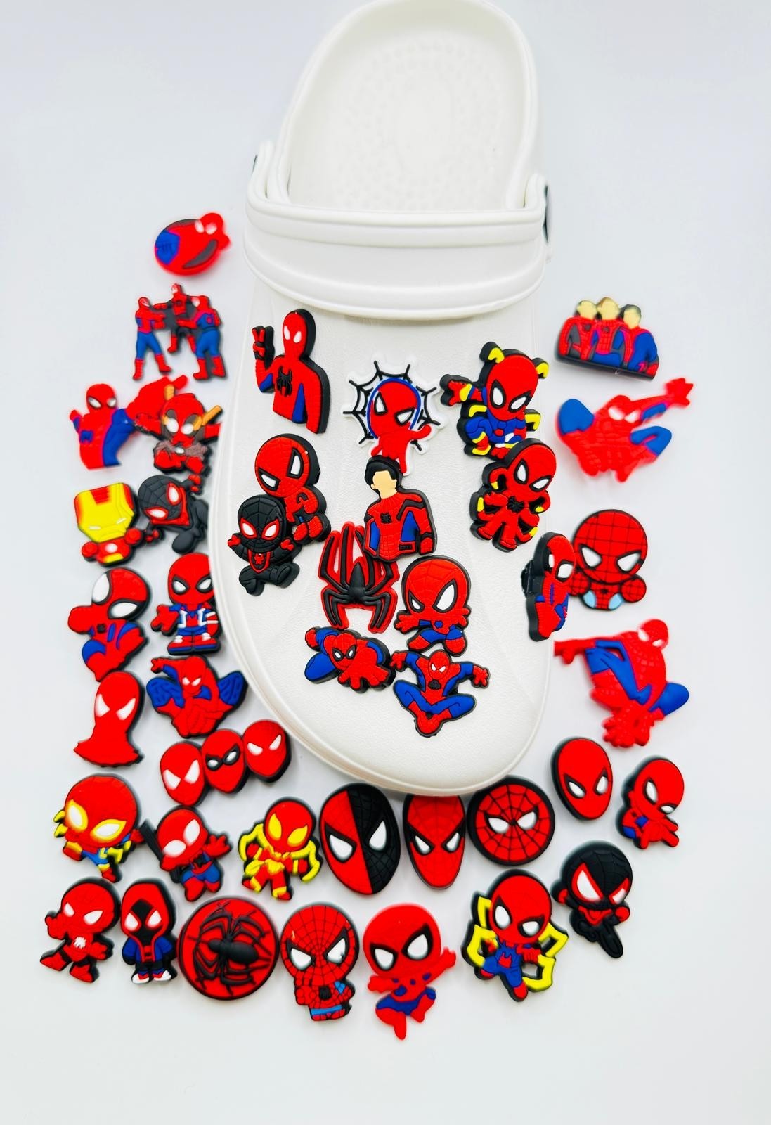 Spiderman shoe charms, set of 42, for Crocs-style clogs