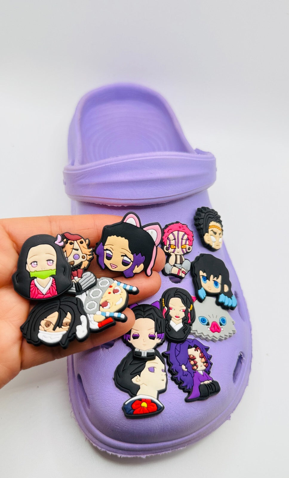 Demon Slayer shoe charms, set of 14, for Crocs-style clogs