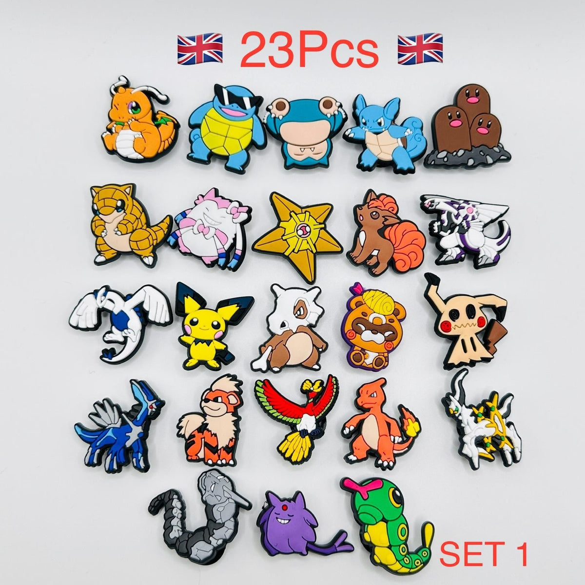 Pokémon character assortment 1 shoe charms, set of 23 – photo 1