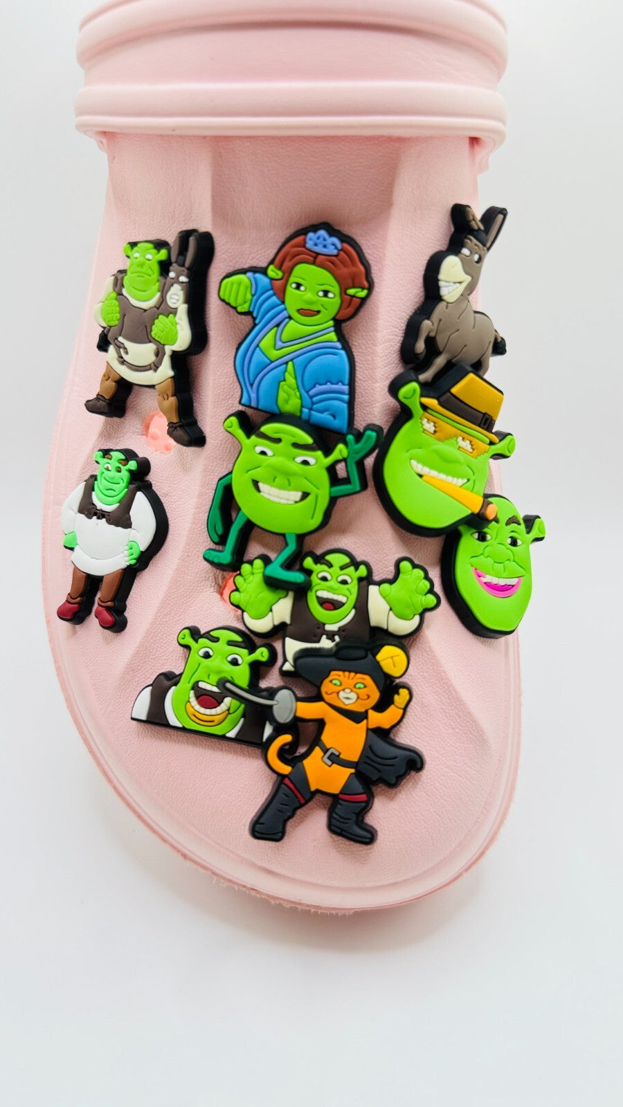 Shrek shoe charms, set of 10, for Crocs-style clogs
