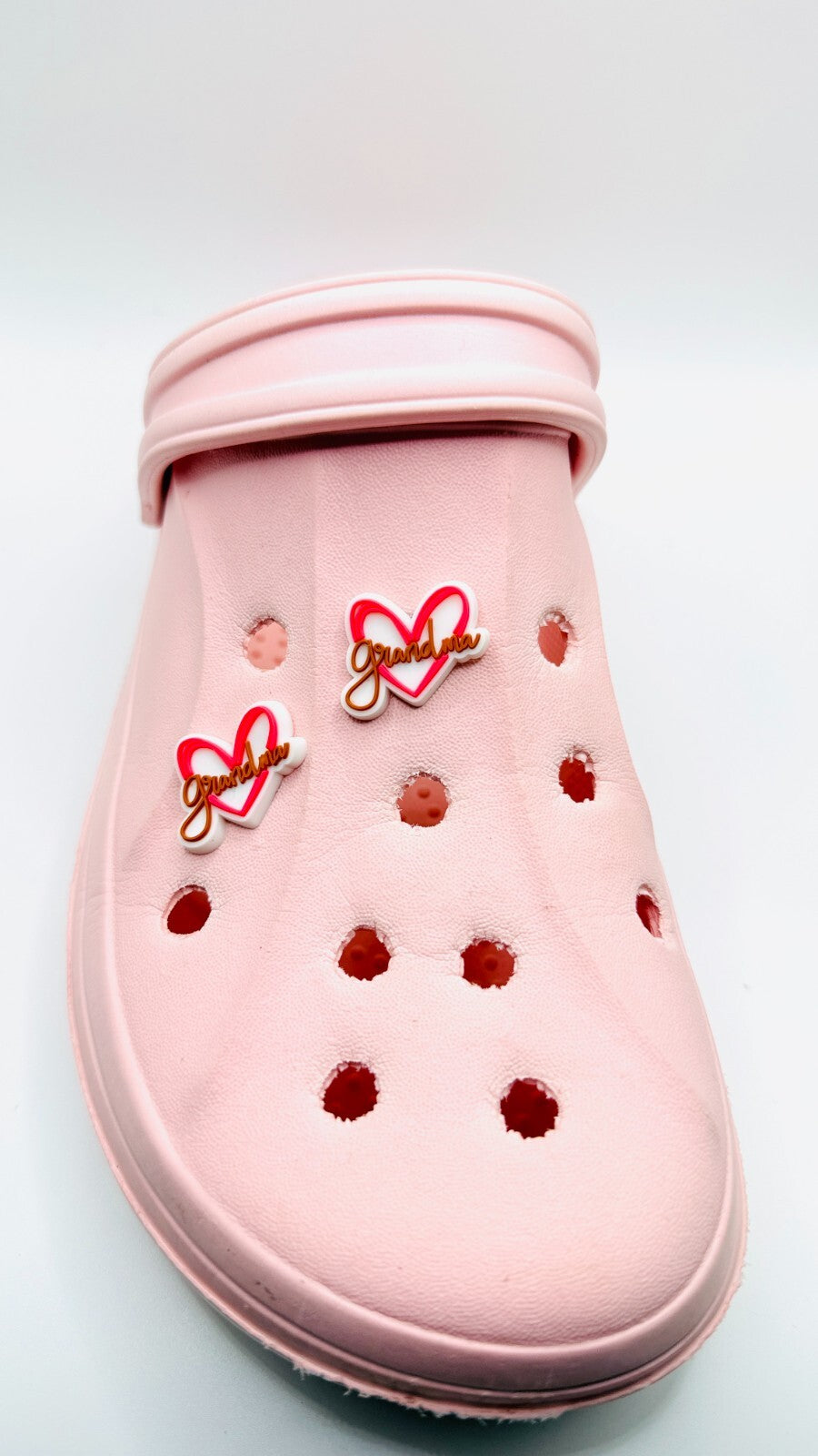 Grandma Heart shoe charms, set of 2, for Crocs-style clogs