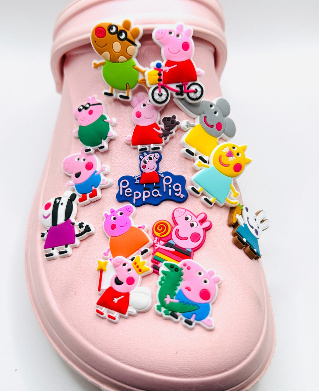 Peppa Pig shoe charms, set of 14, for Crocs-style clogs
