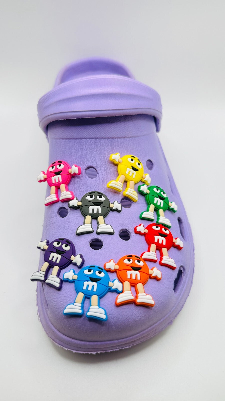 M&M's shoe charms, set of 8, for Crocs-style clogs
