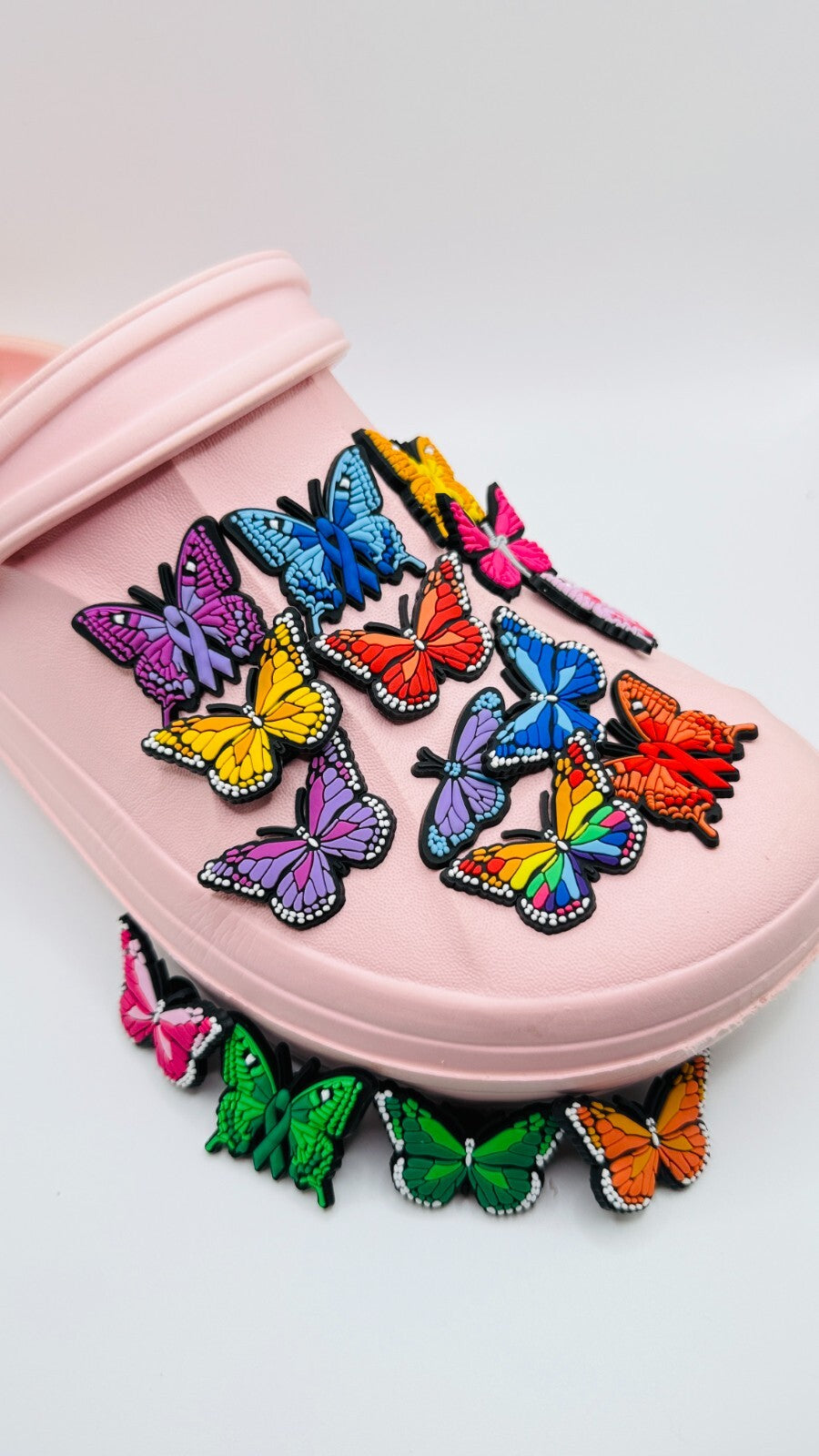 Butterfly shoe charms, set of 16, for Crocs-style clogs