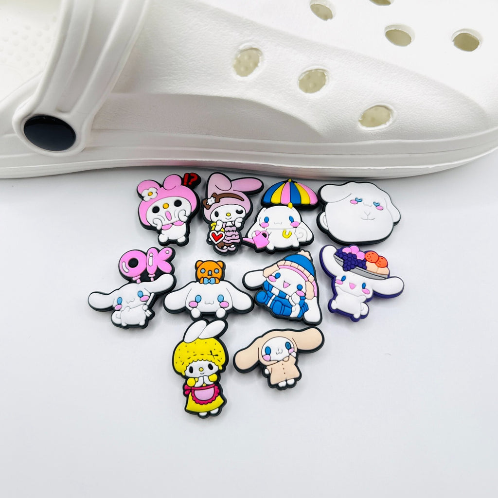 Sanrio shoe charms, set of 10, for Crocs-style clogs