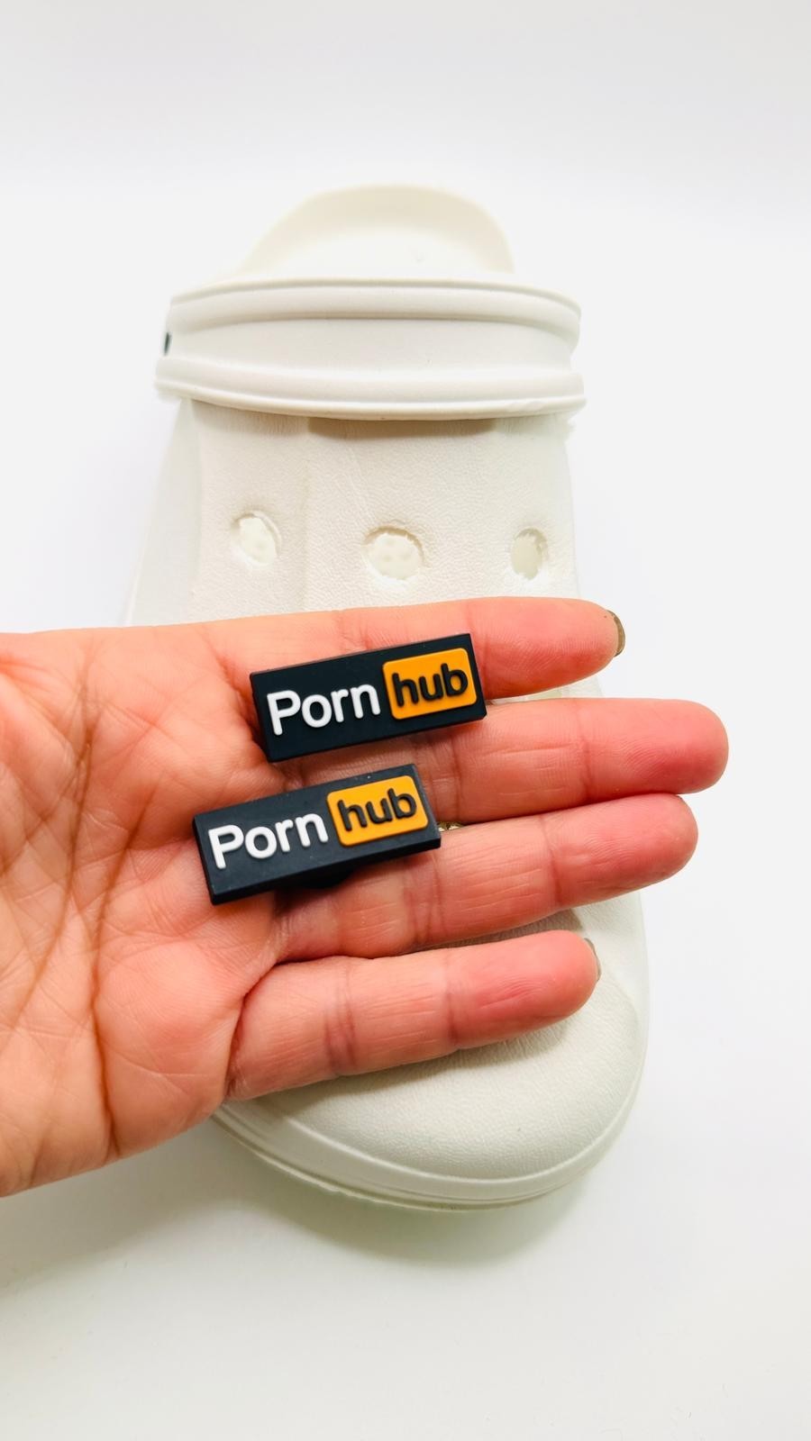 Porn Hub shoe charms, set of 2, for Crocs-style clogs