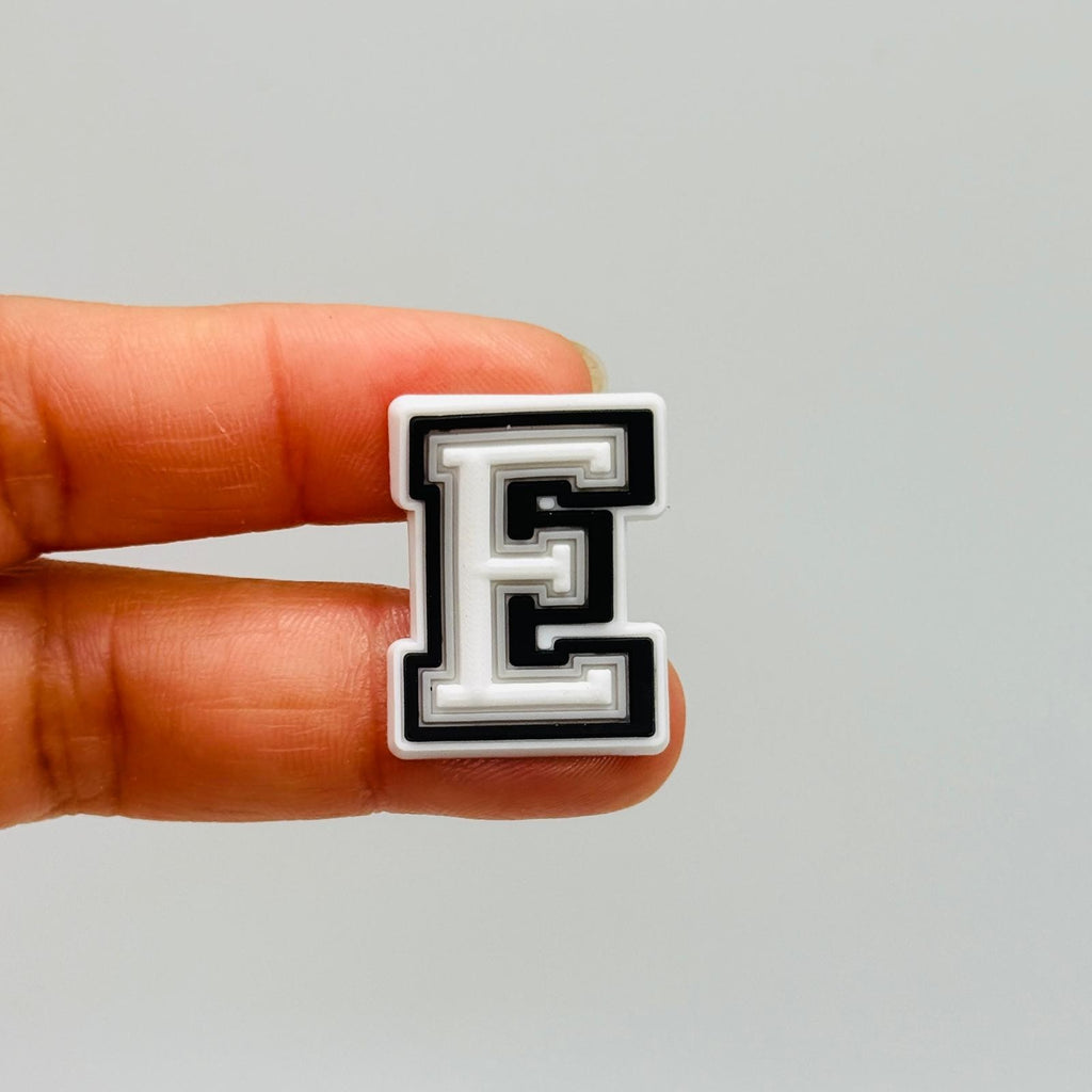 Letters White shoe charms for Crocs-style clogs