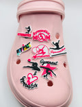 Gymnastics shoe charms, set of 8, for Crocs-style clogs