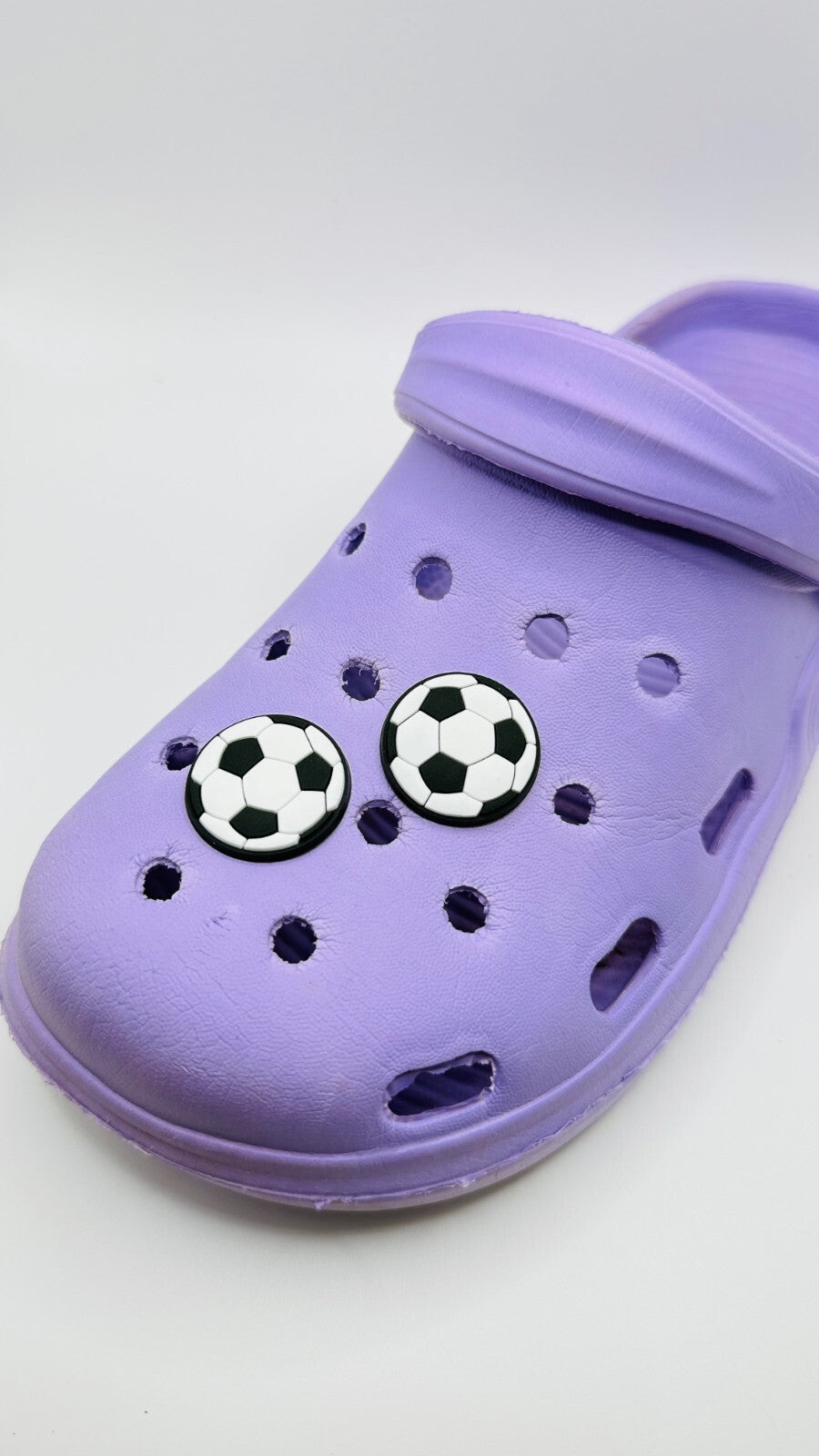 Football shoe charms, set of 2, for Crocs-style clogs