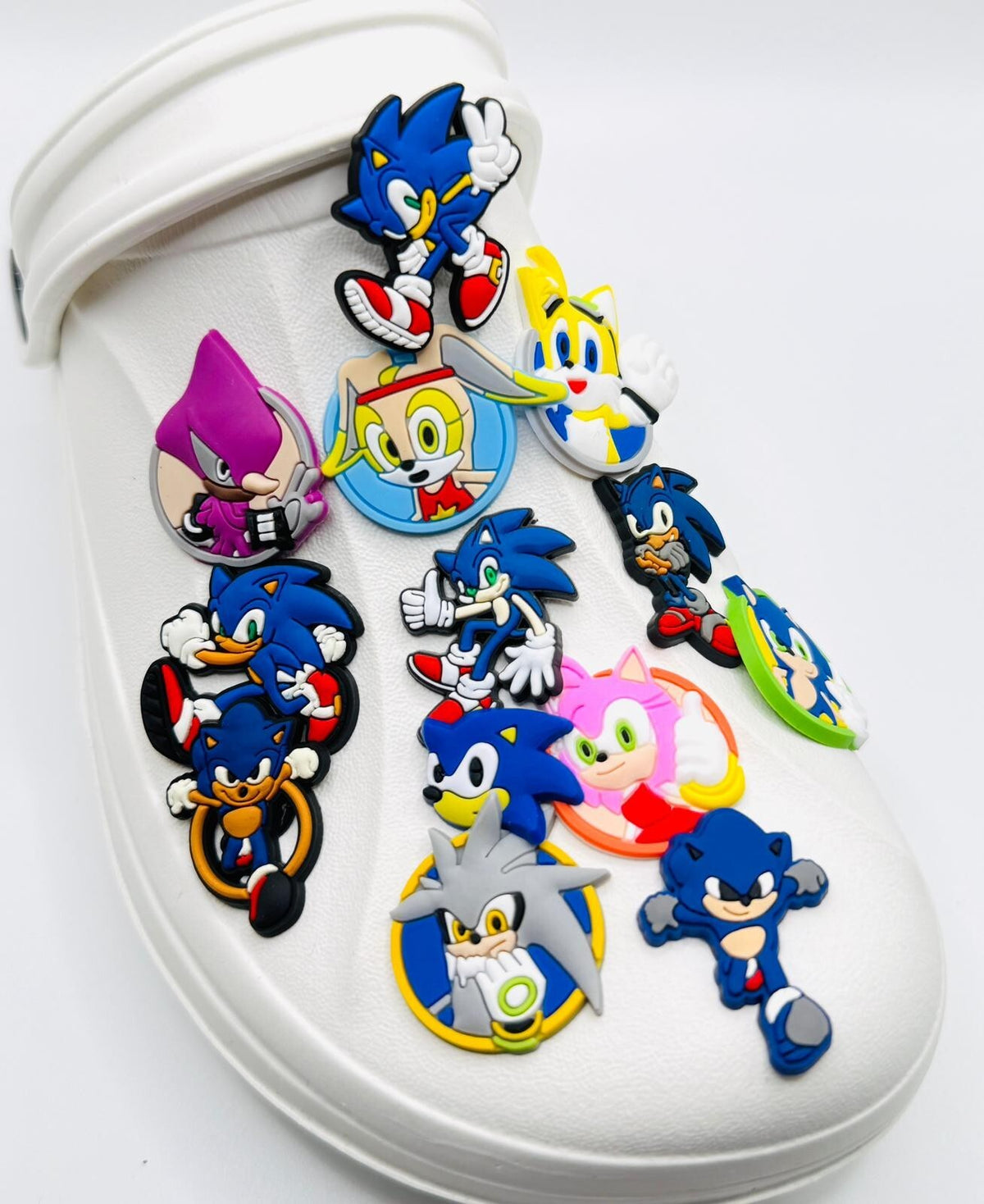 Sonic Hedgehog shoe charms, set of 13, for Crocs-style clogs