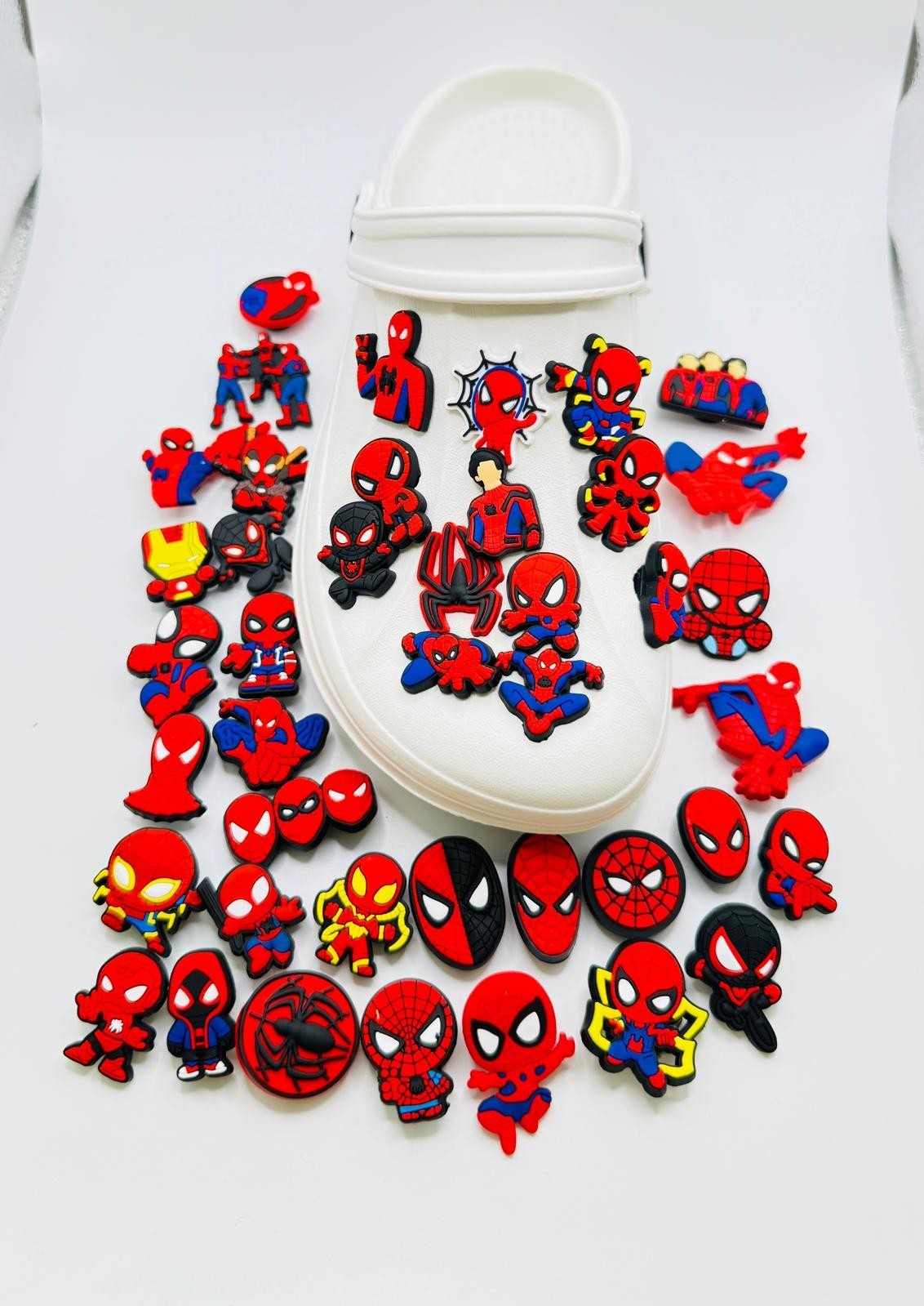 Spiderman shoe charms, set of 42, for Crocs-style clogs