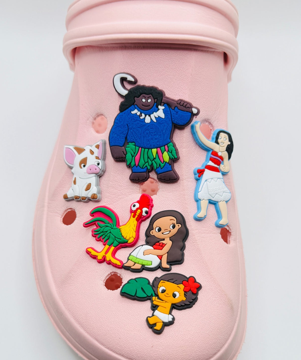 Moana shoe charms, set of 6, for Crocs-style clogs