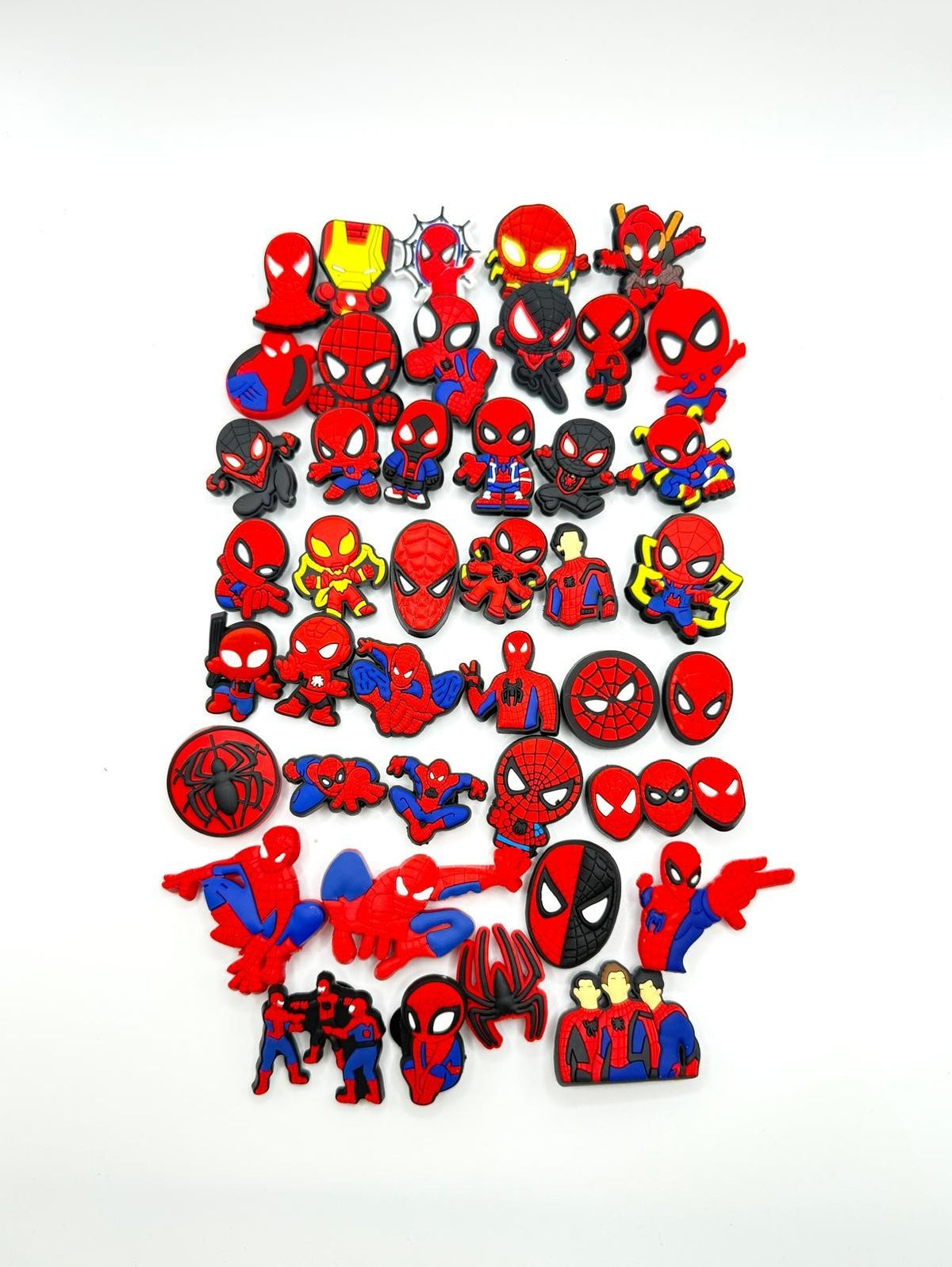 Spiderman shoe charms, set of 42, for Crocs-style clogs