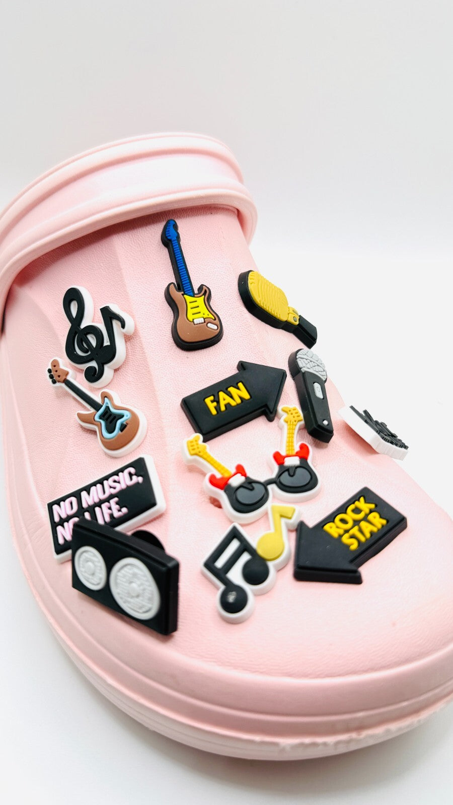 Music shoe charms, set of 12, for Crocs-style clogs