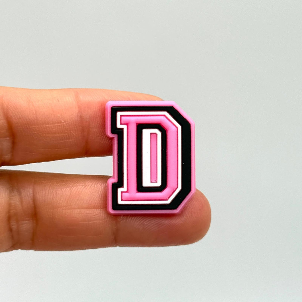 Letters Pink shoe charms for Crocs-style clogs